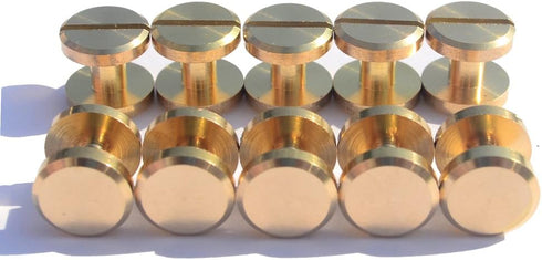 DGOL 50 Pairs Brass Backscrews Golden Leather Fasteners Sturdy Binding Rivets Belt Strap Collar Back Screws PU Studs Length (0.158 inch (4mm))...