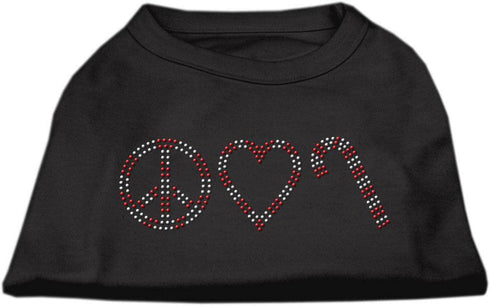 Mirage Pet Products 10-Inch Peace, Love, and Candy Canes Print Shirt for Pets, Small, Emerald Green...