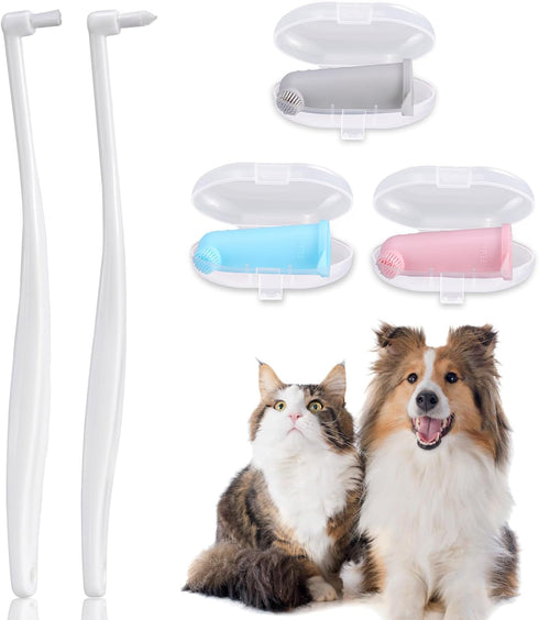 Pet Dental Care Kit: Complete Oral Hygiene with Specialized Brushes, Latest Thumb Brush Design, and Vibrant Colors!...
