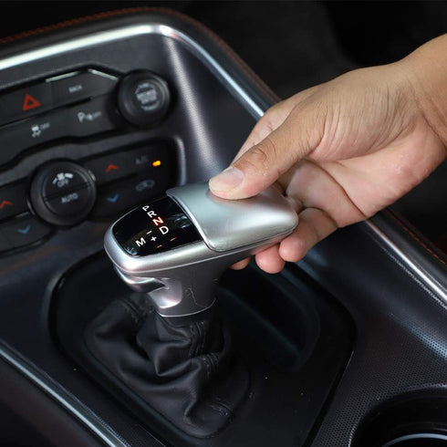 RT-TCZ for Charger Gear Shift Knob Cover Trim for Dodge Challenger Charger 2015-2023 for Dodge Durango 2018-2023 Silver Interior Accessories...