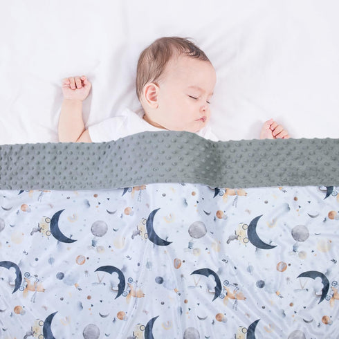 Baby Blankets for Unisex Boys Girls, Super Soft Nursery Minky Blankets, 30 x 40 inch Outer Space Printed Bed Throws Newborn (Planet Fox)...