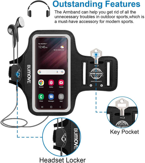 Running Armband for Samsung Galaxy S25Edge,S25/S24/S23 /S22 Ultra,S25+,S24+,S23+,Gym Workouts Sports Phone Arm Band, with Card Holder (Black)...