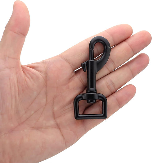 Swivel Eye Bolt Snap Hooks Black Heavy Duty Dog Leash Clips Dog Leash Clasp Dog Leash Snaps Hooks Trigger Clip Trigger Snaps 3/4" 4pcs...