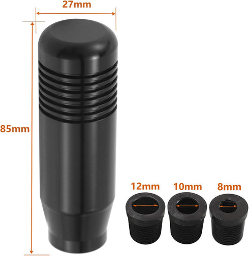 Lunsom Short Weighted Shifter Knob, Aluminum Alloy Shifter Head Lever Shifting Handle Car Gear Stick Knobs with 3 Adapters Fit Most Auto Manual Tr...
