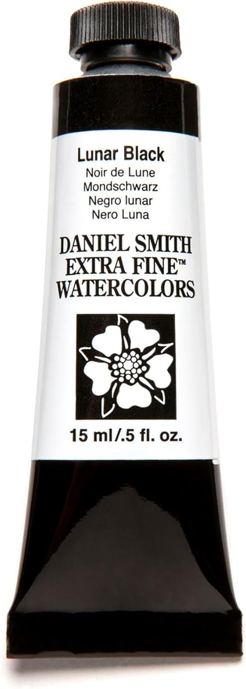 Daniel Smith Extra Fine Watercolor Paint, 15ml Tube, Lunar Black, 284600049, 0.5 Fl Oz (Pack of 1)...