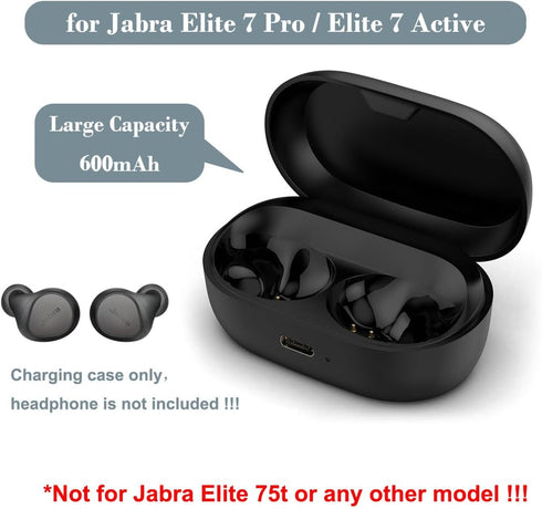 Charging Case for Jabra Elite 7 Pro & Jabra Elite 7 Active, Replacement Charger Case Dock Cradle with USB C Cable for Jabra Elite 7 Pro/Active (60...