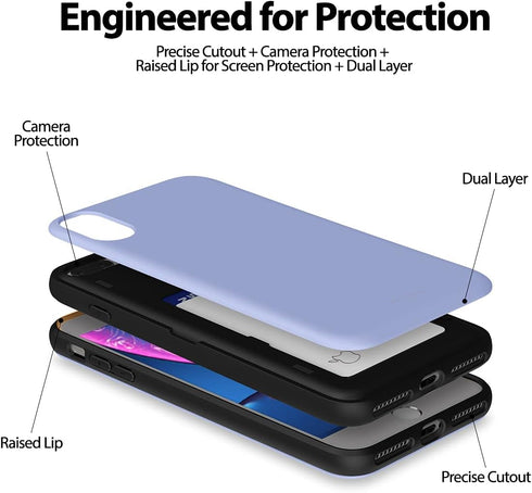 GOOSPERY iPhone 8 Plus Case, iPhone 7 Plus Wallet Case with Card Holder, Protective Dual Layer Bumper Phone Case - Lilac Purple...