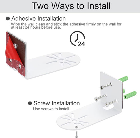 Sumnacon 3PCS Wall Mount Camera Shelf- Metal Small Wall Shelf with Adhesive,Universal Small Floating Shelf for Security Cameras, Speakers,White...