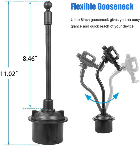 Cup Holder Phone Mount, Black, Fits 4.3 in Wide Phones...
