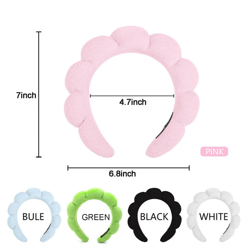 2PCS Spa Headband for Washing Face, Makeup Headband, Bubble Skincare Headbands with Face Wash Wristbands...