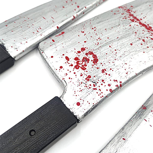 Blood Butcher Plastic Knife Cosplay Realistic Horror Plastic Props Toy Prank Friend Funny for Halloween Fools Day Party (Butcher Knife)...