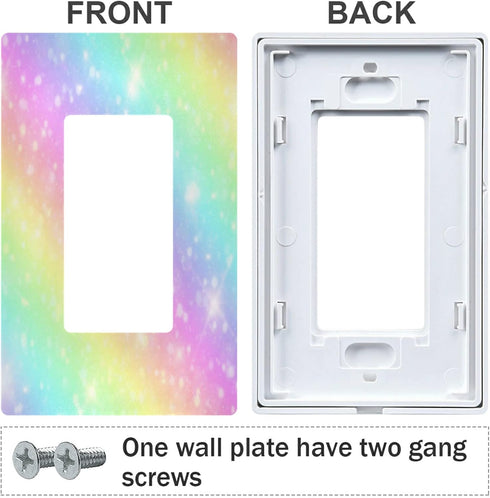 The Unicorn Galaxy Sky With Rainbow Pastel Clouds Wall Plate Cute Bright Candy Sky Wallplates Electrical Outlet Covers 1 Gang Switch Plates For Li...