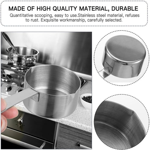 Luxshiny 4.2oz Butter Warmer Pan, Measuring Saucepan with Dual Pour Spout Small Milk Butter Melting Pot Sauce Pan for Stove Top, Soup, Chocolate...