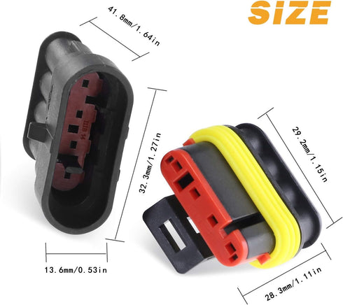10 Kit 4 Pin Connector, 20-16 AWG Waterproof Electrical Automotive Wire Connector, 1.5mm Series Terminals Male Female Car Harness Plug Sets...