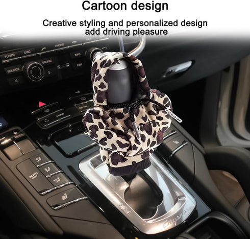 Car Gear Shift Knob Hoodie, Mini Vehicle Gear Shifter Stick Cover, Cute Funny Automoive Interior Gear Lever Protecttor Decoration Accessories, Uni...