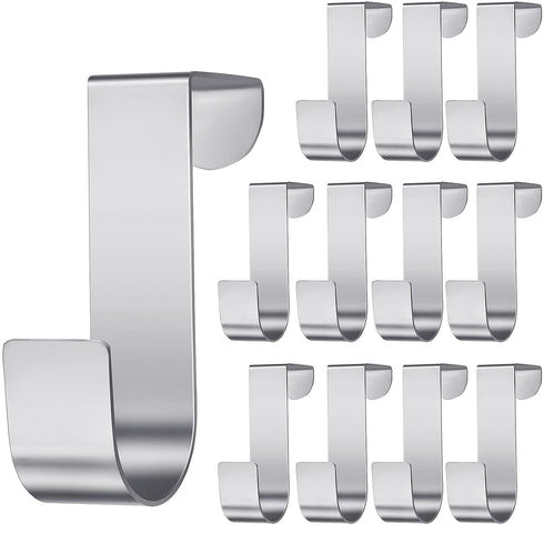 Hotop 12 Pcs Over The Cabinet Drawer Door Hooks 1.12 Inch Hooks for Hanger The Cabinet Sturdy Metal Z Shaped Hanger peg for Bathroom Clothes Towel...