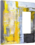 Grey Yellow Abstract Painting Combination Wall Plate 1 Toggle 1 Rocker Light Switch Cover 2 Gang Electrical Switch Plate Cover for Bedroom Kitchen...