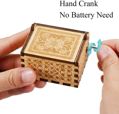 Music Box Hand Crank Engraved Musical Box-You are My Sunshine Antique Vintage Gift for husband To gorgeous wife on birthday anniversary Christmas ...