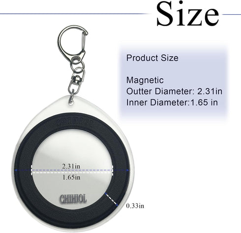Magnetic Phone Grip Storage Keychain for Popsocket Magnetic Phone Grip Ring Holder Storage for Bag Keychain Portable for MagSafe Magnet Pop Ring G...