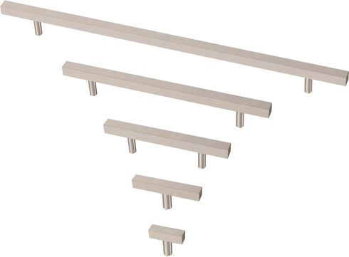 Franklin Brass Simple Square Bar Cabinet Pull, Stainless Steel, 5-1/16 in (128mm) Drawer Handle, 10 Pack, P46657K-SS-B...