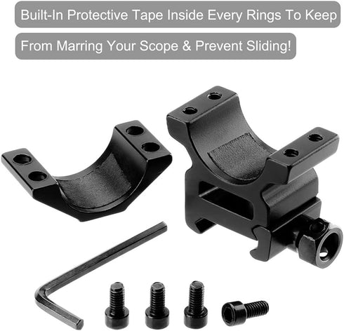 1'' Scope Rings, 2Pcs High Profile or 2Pcs Medium Profile 1 Inch Scope Mount Rings for Picatinny Rail...