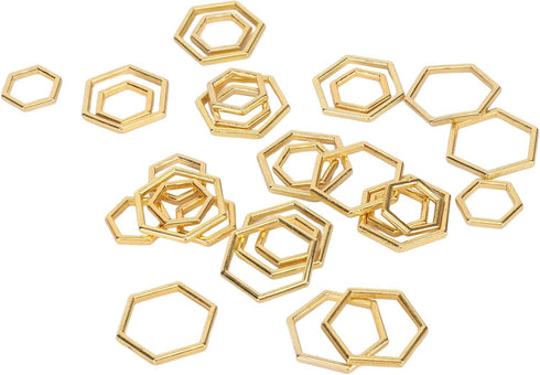 30PCS Hexagon Knitting Stitch Markers Lightweight Zinc Alloy Crochet Locking Needle Clip for DIY Sewing Weaving...