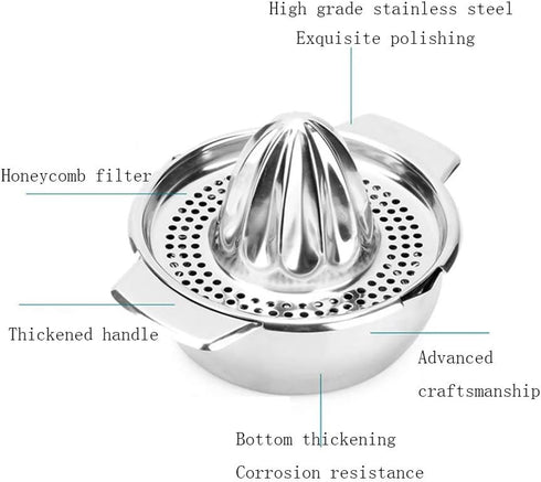 Stainless Steel Lemon Squeezer,Juicer with Bowl Container for Oranges Lemons Fruit Home Made Juice in Kitchen...