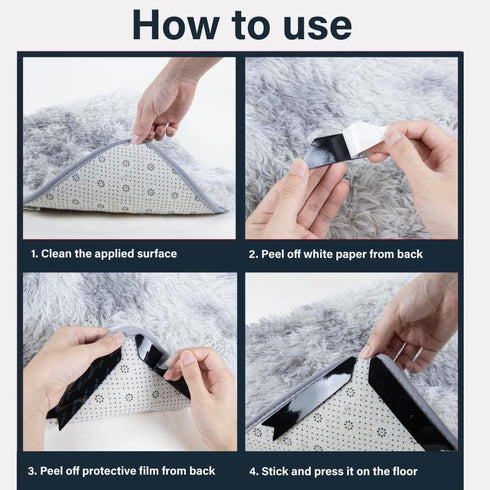 14 PCS Rug Tape Gripper - Double Sided Reusable Washable Grippers for Rugs- Non-Slip Rug Pads Gripper for Hardwood Floors- Non Slip Rug Pads - Rug...