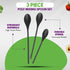 Crisp 3 Piece Poly Mixing Spoon Set - Plastic, Durable Kitchenware, Dishwasher Safe - Made in the USA - Black...
