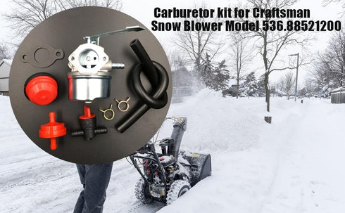 Carburetor Carb kit Compatible with Craftsman Snow Blower Model 536.88521200 Carb...