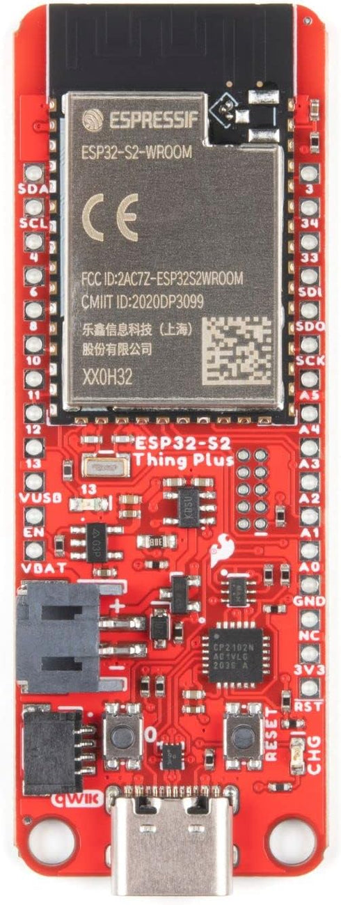 SparkFun Thing Plus - ESP32-S2 WROOM -No Bluetooth- Highly-integrated Feather form-factor development board Equipped w/a 2.4 GHz WiFi System-on-Ch...