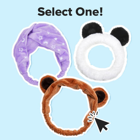 I DEW CARE Face Wash Headband - Brown Bear | Animal Head band for Face Washing & Skincare, Spa Day, Soft & Fuzzy, Cute for Makeup, Shower, Teen Gi...
