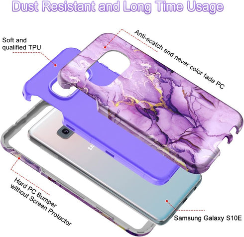 Lamcase for Galaxy S10e 5.8 inch Case, Heavy Duty Rugged Shockproof Hybrid Hard PC Soft Silicone Bumper Three Layer Drop Protection Anti-Fall Cove...
