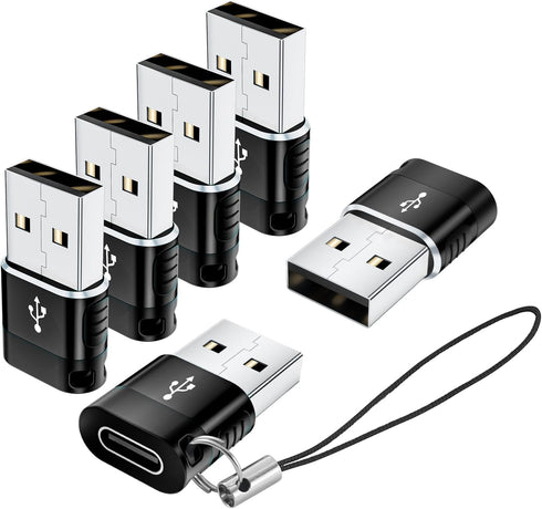 USB to USBC-C Adapter(6 Pack),USB to USB C Adapter,USB A to USB C Adapter,USB C Female to USB Male Adapter,USB Charger USB C Cable Connector for i...