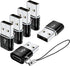 USB to USBC-C Adapter(6 Pack),USB to USB C Adapter,USB A to USB C Adapter,USB C Female to USB Male Adapter,USB Charger USB C Cable Connector for i...
