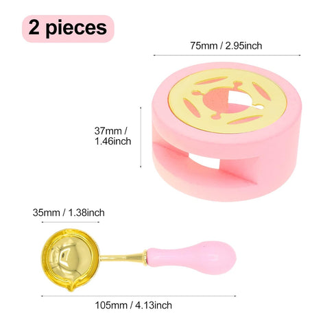 Wax Seal Kit, Wax Seal Warmer with Melting Spoon, Retro Melt Stove Pot Furnace Tool for Sealing Wax Beads Stamp, Ideal for Wedding Invitation Enve...