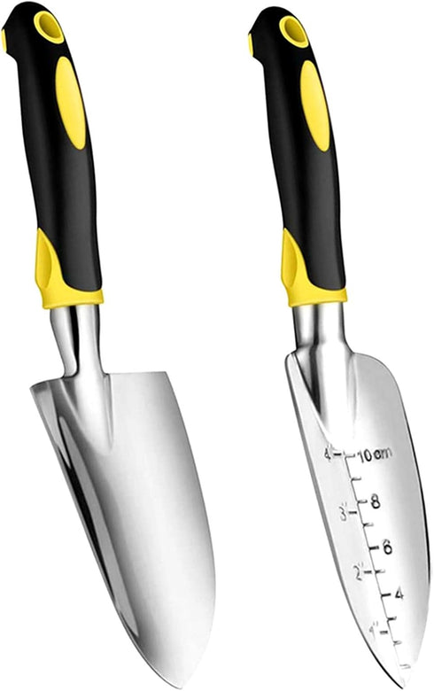 Garden Trowel, Hand Shovel, 2 Piece Cast-Aluminum Heavy Duty with Soft Rubber Handle Garden Tools, Small Hand Trowel for Women Men Kids Gardening...