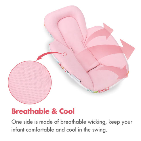 Minne Baby Infant Insert - Compatible with 4Moms RockaRoo and MamaRoo - Breathable Cool Mesh Fabric - Plush Soft Newborn Insert with Head and Body...