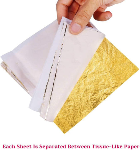 Gold Leaf Sheet for Resin, Paxcoo 300 Sheets Gold Flakes for Resin Nail Foil for Resin Jewelry Making Slime, Nail Arts, Gilding Crafting, Paint, D...