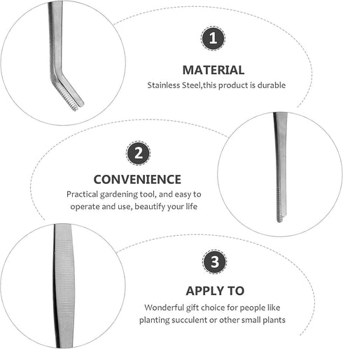 FOMIYES 5pcs gardening tweezers bonsai tool kit bejeweled kit mini succulent plants stamp collector tools miniature gardening succulent tools kit ...