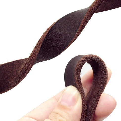 Leather Dog Leash - Training & Walking Braided Dog Leash - 5 ft by 1/2 in (160cm 1.2cm) - Latigo Leather Brown...