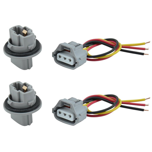2pcs Front Turn Signal Light Connector Plug Harness & Bulb Socket Replace 90075-60060 Compatible with 2005-2015 Toyota Tacoma Tundra Corolla Venza...