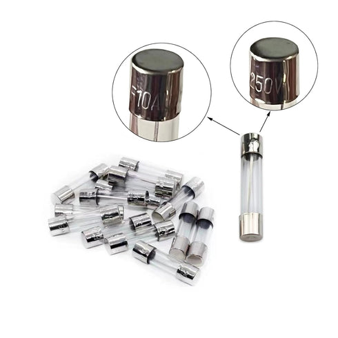Quick Fast-Blow Glass Tube Fuse 6 x 30 mm Assorted Kit 0.5Amp 1Amp 2Amp 3Amp 5Amp 8Amp 10Amp 15Amp (Pack of 80) + 10 Pieces Fuse Clips Holder...
