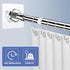 Sibba Shower Rod Holder 4Pcs Sticky Curtain Rod Bracket No Drilling Retainer Clear Tension Hooks Liners Support Mount Sticker Heavy Duty Wall Hold...