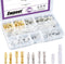 Swpeet 240Pcs Bullet Connectors Kit, 3.9mm Brass Bullet Male & Female Wire Terminals Connector with Insulation Cover for Motorcycle Scooter Car Tr...