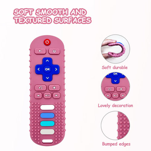 Baby Silicone Teething Toys, Toy Remote for Toddlers 6-18 Months, Kids Remote Teething Toy, TV Remote Teether Toys, BPA Free & Refrigerator Safe...