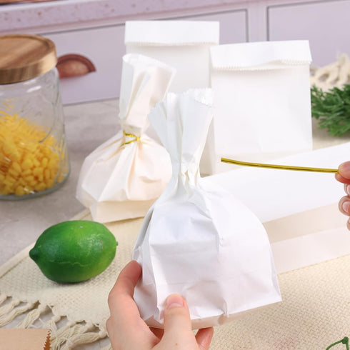 VGOODALL 50PCS Paper Bags for Lunch, Small White Paper Bags Snack Bags Lunch Bags for DIY Crafts Baby Shower Wedding Party Favors...