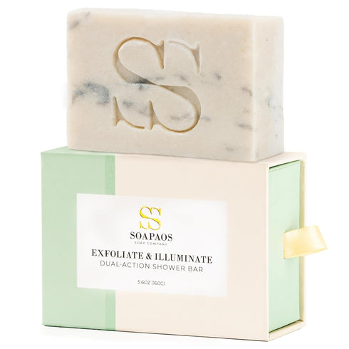 Shower Bar Soap - All Natural Bath Soap -Vegan Soap- Pumice Powder, Zeolite, Kaolin Clays - Body Wash Soap Bars with Camellia and Sunflower Oils -...