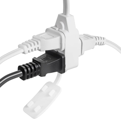 ETL Certified 2-Pack SPT2 16AWG 2 Prong Power Extension Cord, 13 Amp 1625 Watts, VSEER Polarized 3 Outlets with Safety Cap Protect for Home Office...