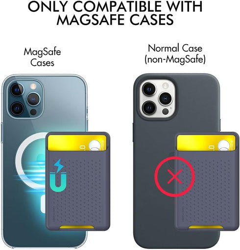 AHASTYLE MagSafe Wallet for iPhone 15/14/13/12/Pro Max/Pro/Plus/Mini RFID Magnetic Card Holder Silicone Sleeve Compatible with iPhone 12 13 14 15 ...